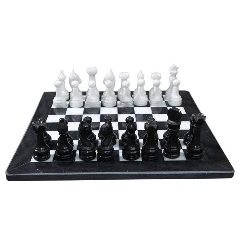 15 Inch Black and White High-Quality Marble Chess Set