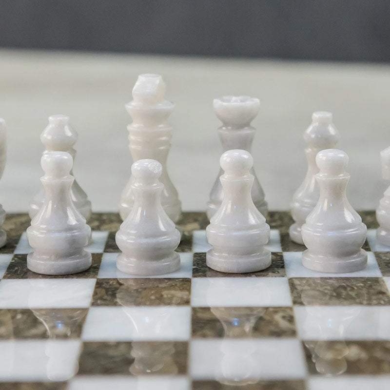 Oceanic & White Marble Chess Set – Royal Bishop - Marble Chess Store