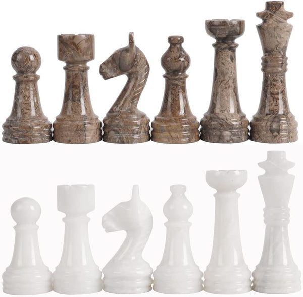 Handmade Oceanic and White High Quality Chess Pieces - Suitable for 16 - 20  Inches Chess Board